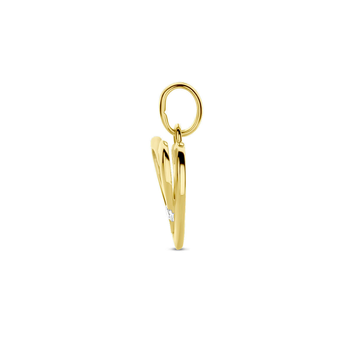 colgante corazón zirconia 14K oro amarillo