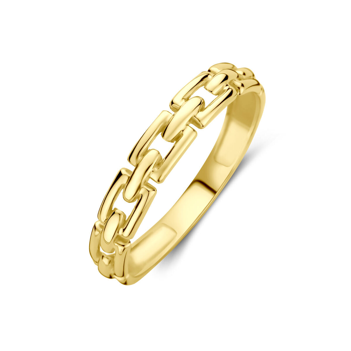 Anillo de eslabones en oro amarillo de 14 quilates.