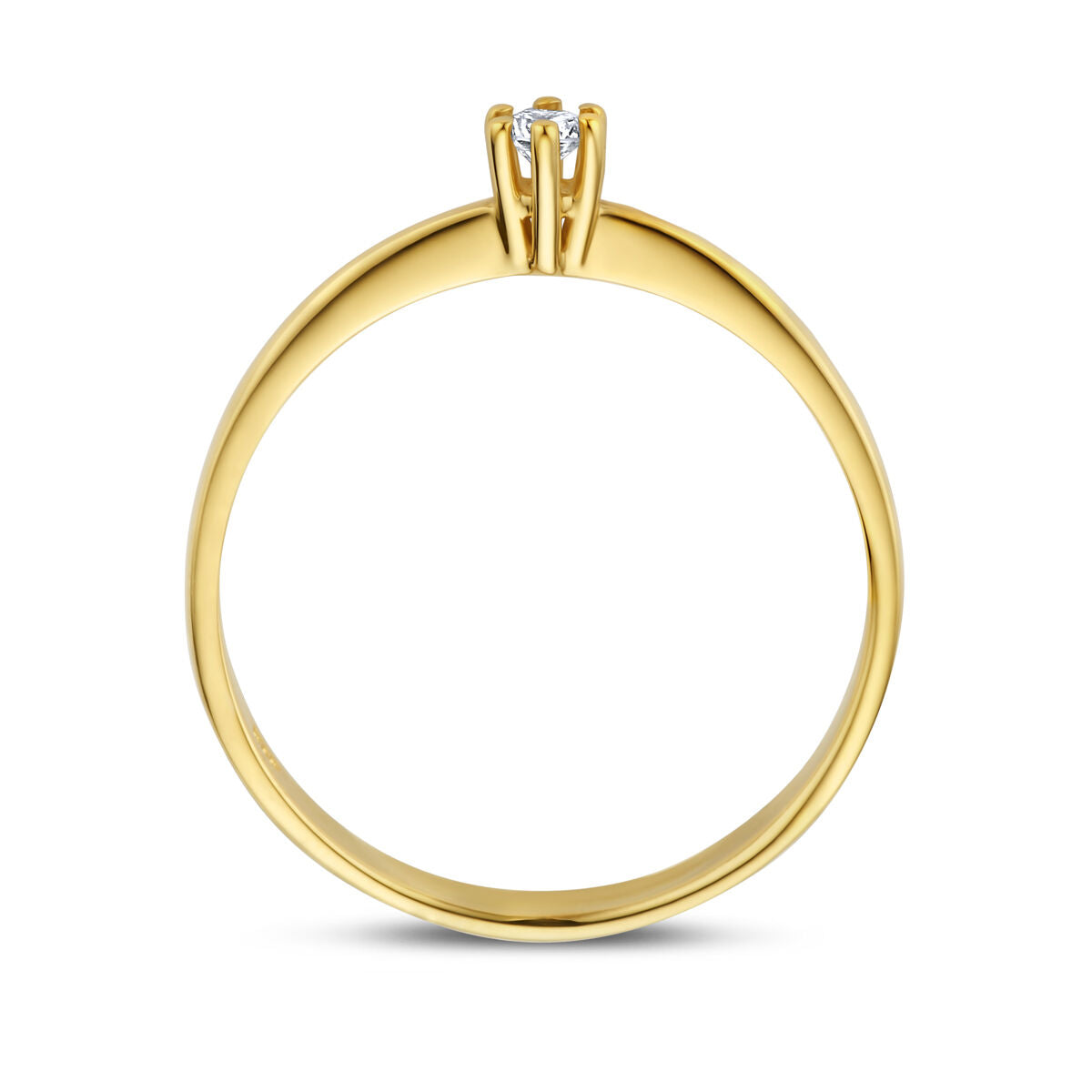 anillo diamante 0.05ct h si 14K oro amarillo
