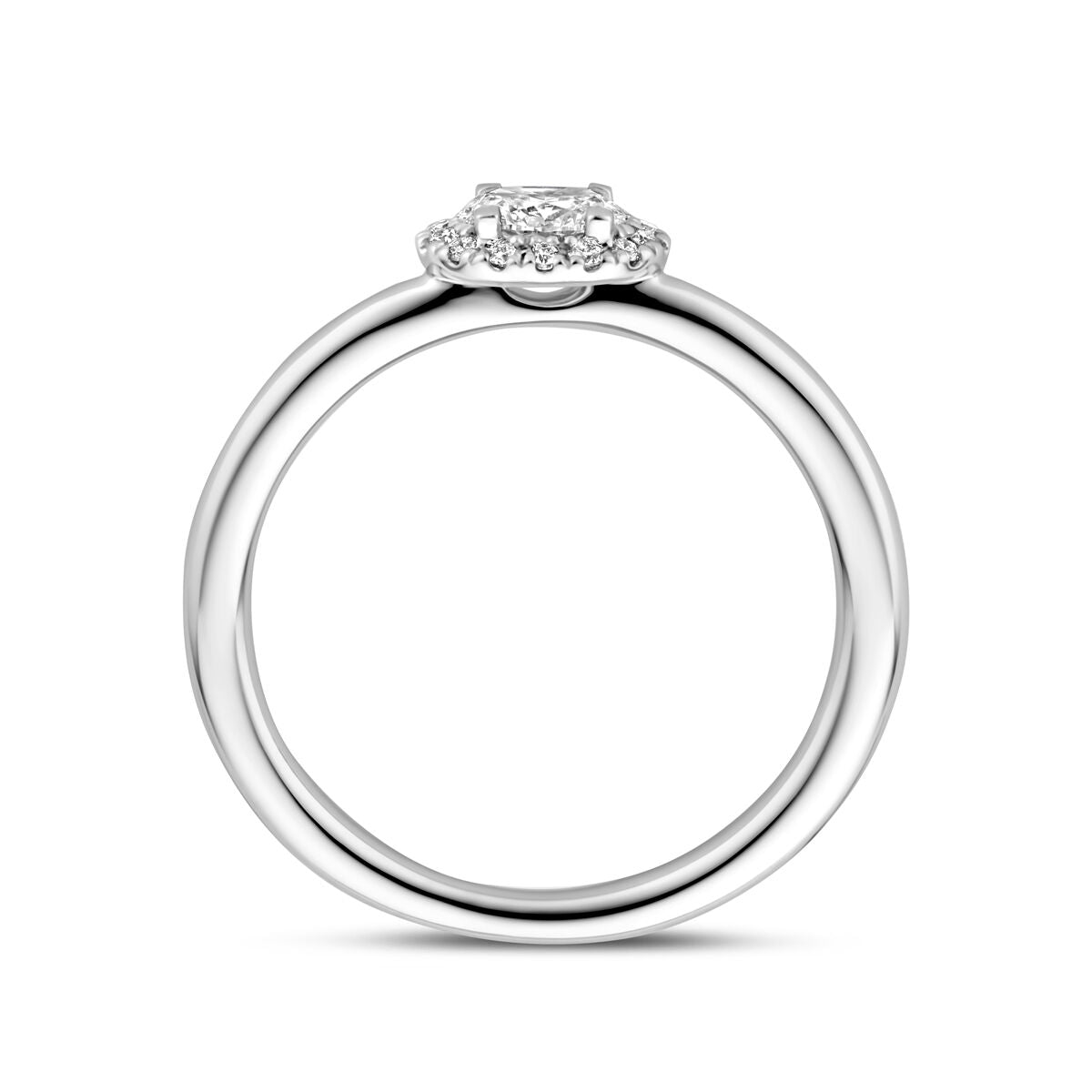 anillo diamante 0.24ct h si 14K oro blanco