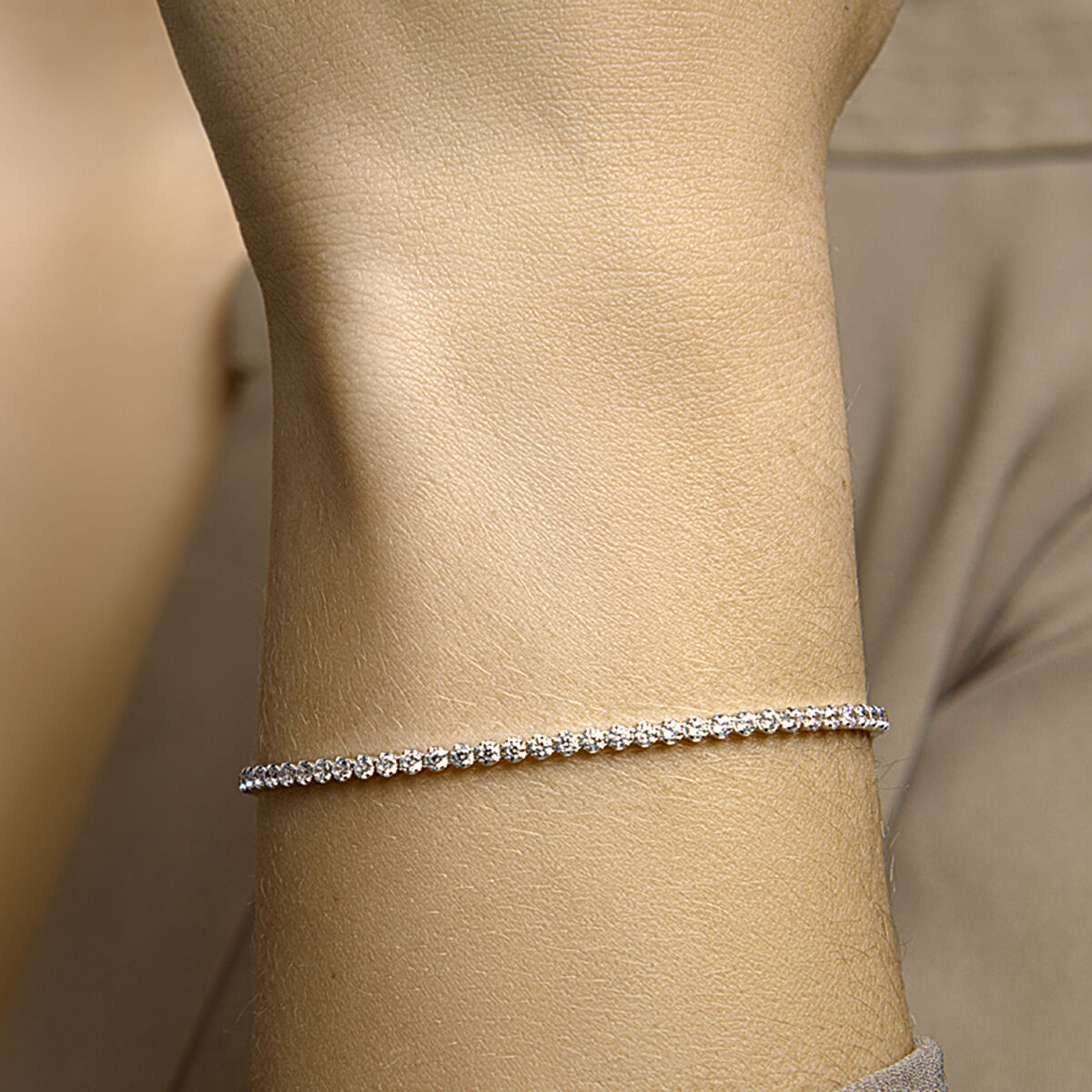 pulsera de tenis circonita 2,5 mm plata rodiada
