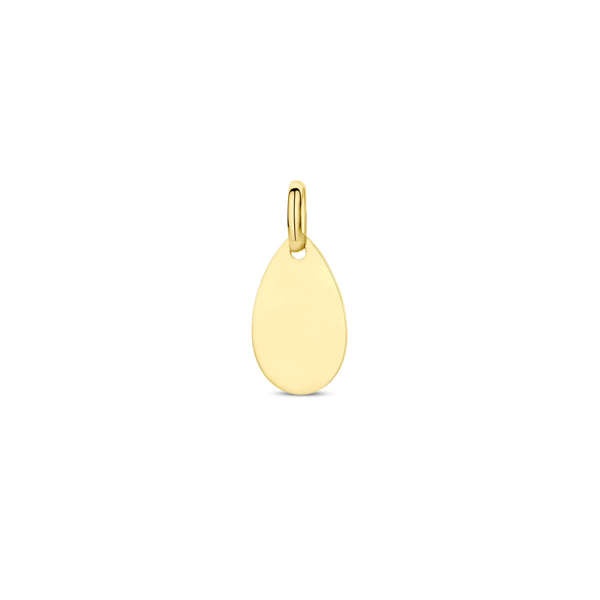 Colgante de 19 mm en oro amarillo de 14 quilates con forma de gota.