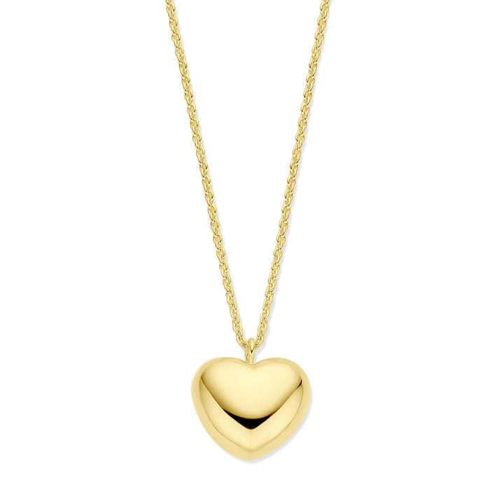 collier hart 1,5 mm 42 + 5 cm 3 micron zilver verguld (geel)