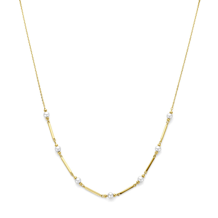 collier parels 42 + 3 cm 14K geelgoud