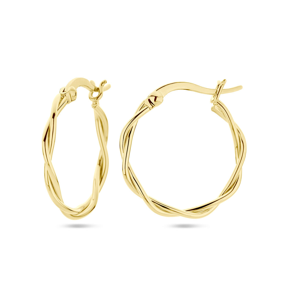 aros tubo retorcido 2,0 mm 1 micrón plata chapado en oro amarillo
