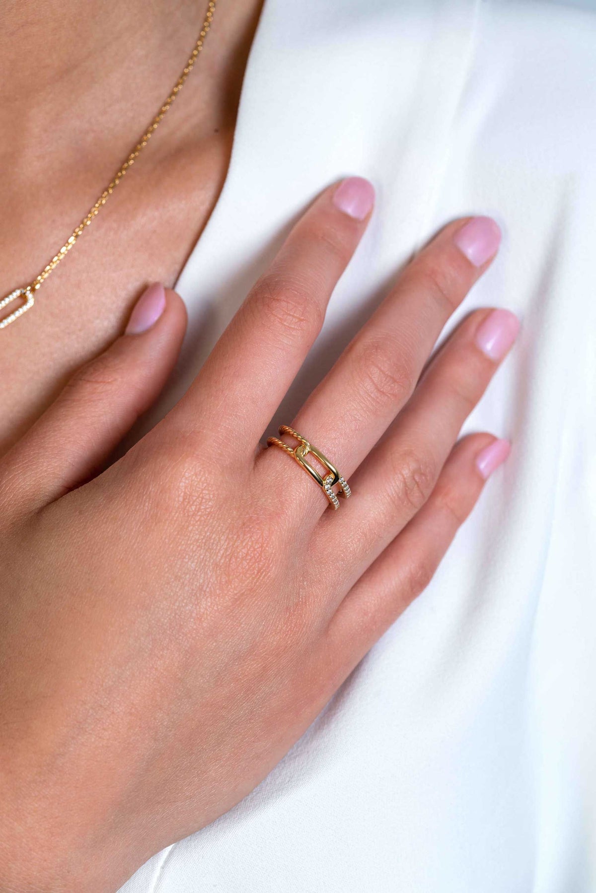 Anillo Chapado en Oro Zir2330 Y