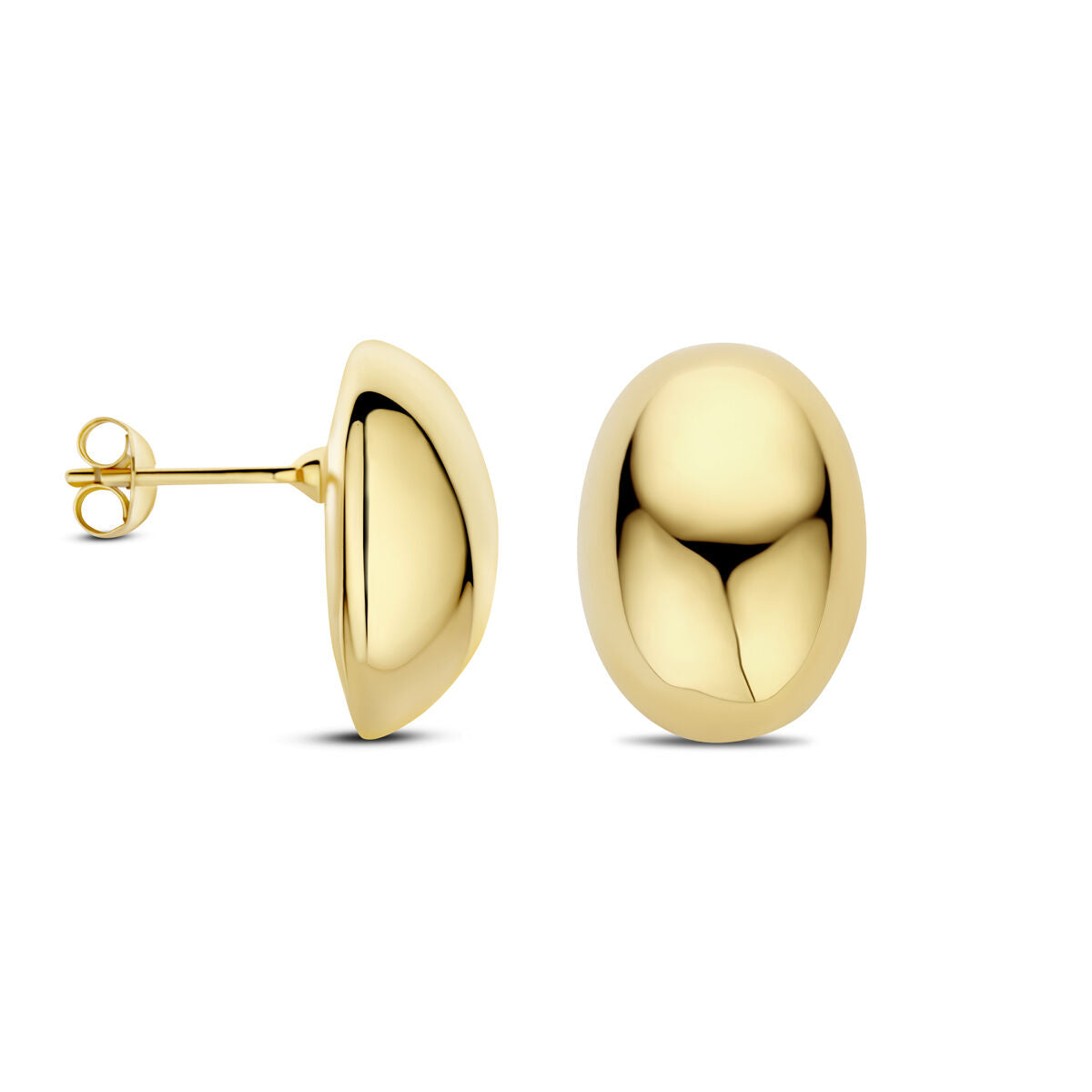 pendientes de botón 19 mm 1 micron plata chapado en oro amarillo