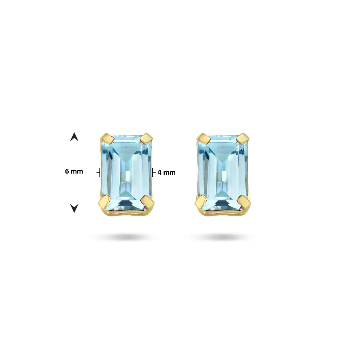 pendientes de botón topacio azul 14K oro amarillo