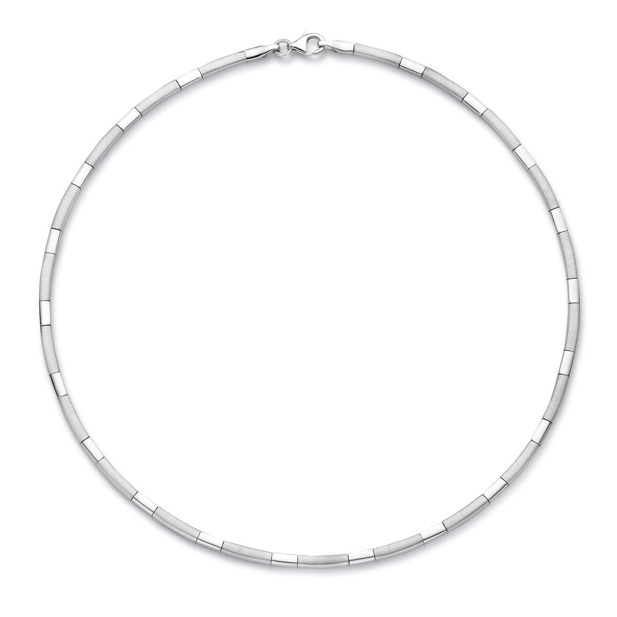 collar choker 3,3 mm 43 cm poli/mate plata rodiado