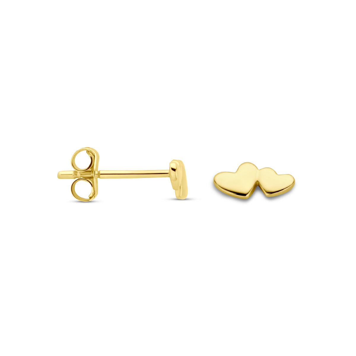 pendientes de botón corazones 3 mm 14K oro amarillo