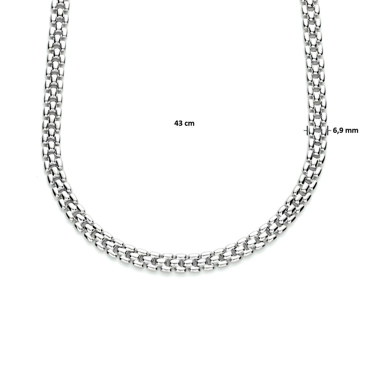 collar pantera 6,9 mm 43 cm plata rodiado