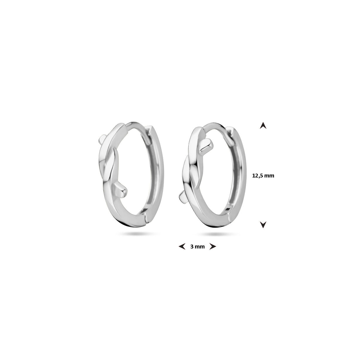 aros 12,5 mm plata rodiado