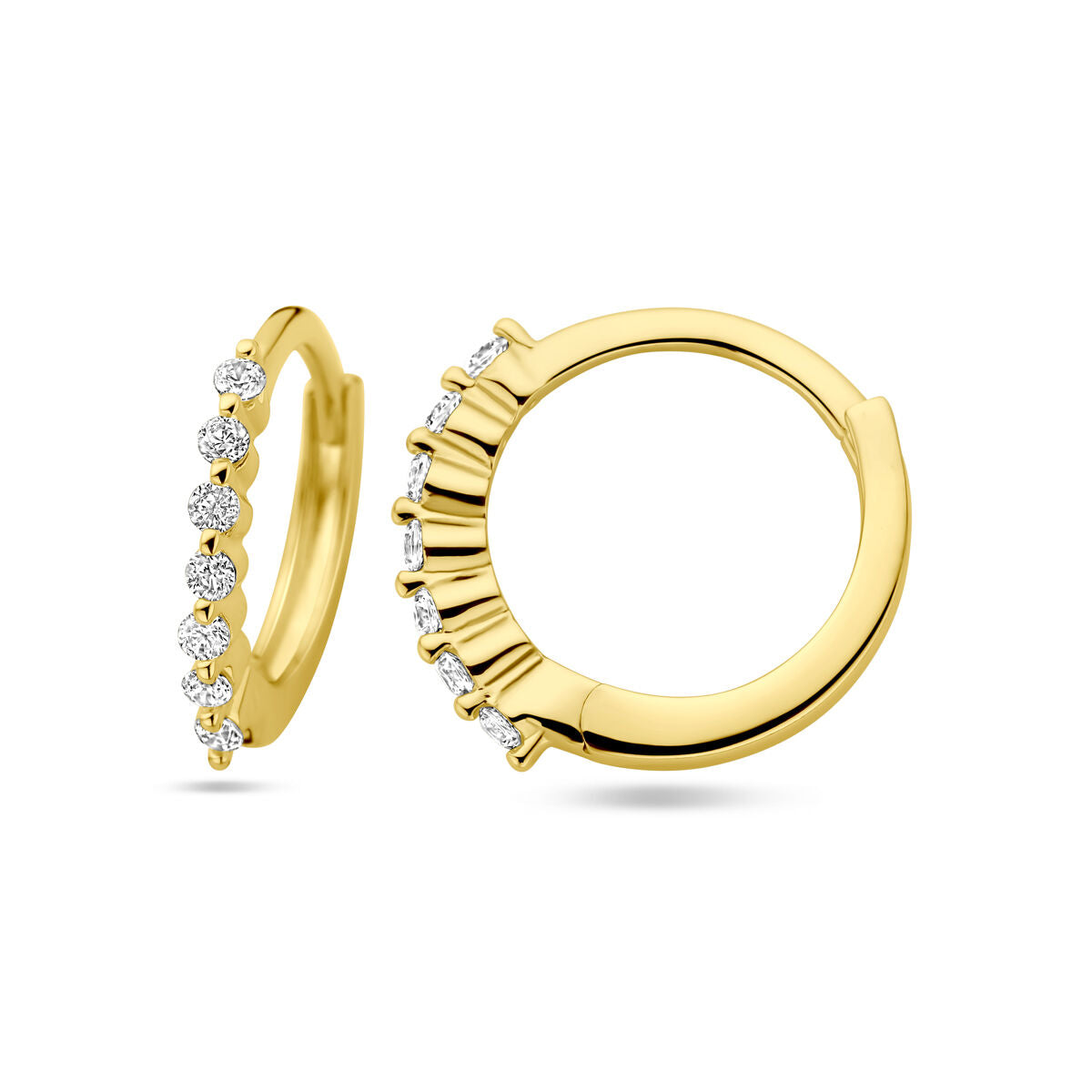 aros de zirconia 1 micrón plata chapado en oro amarillo