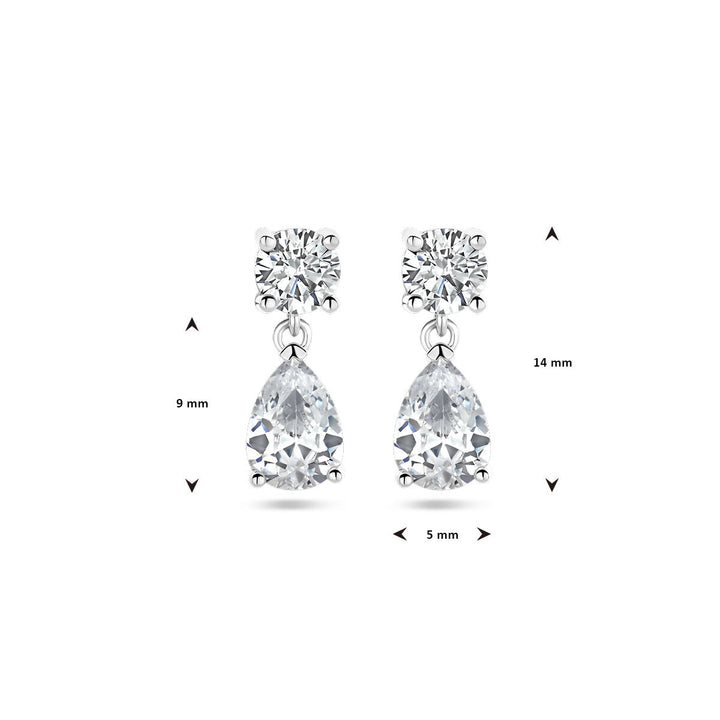 oorhangers zirkonia zilver gerhodineerd
