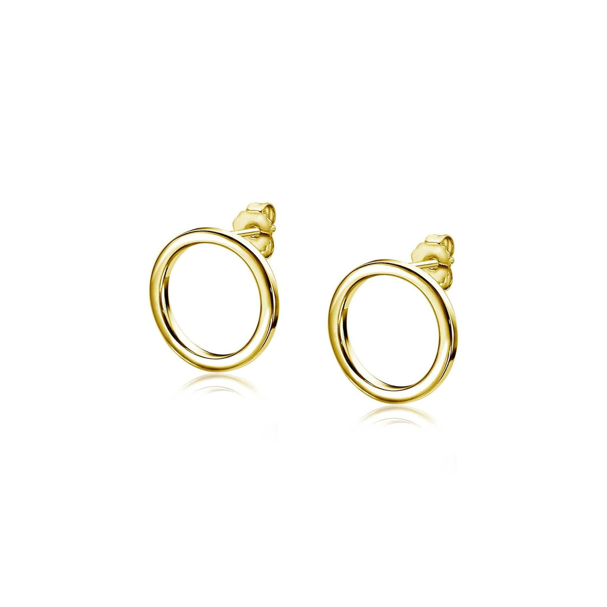 Pendientes de aro dorados de 14,5 mm con acabado brillante.