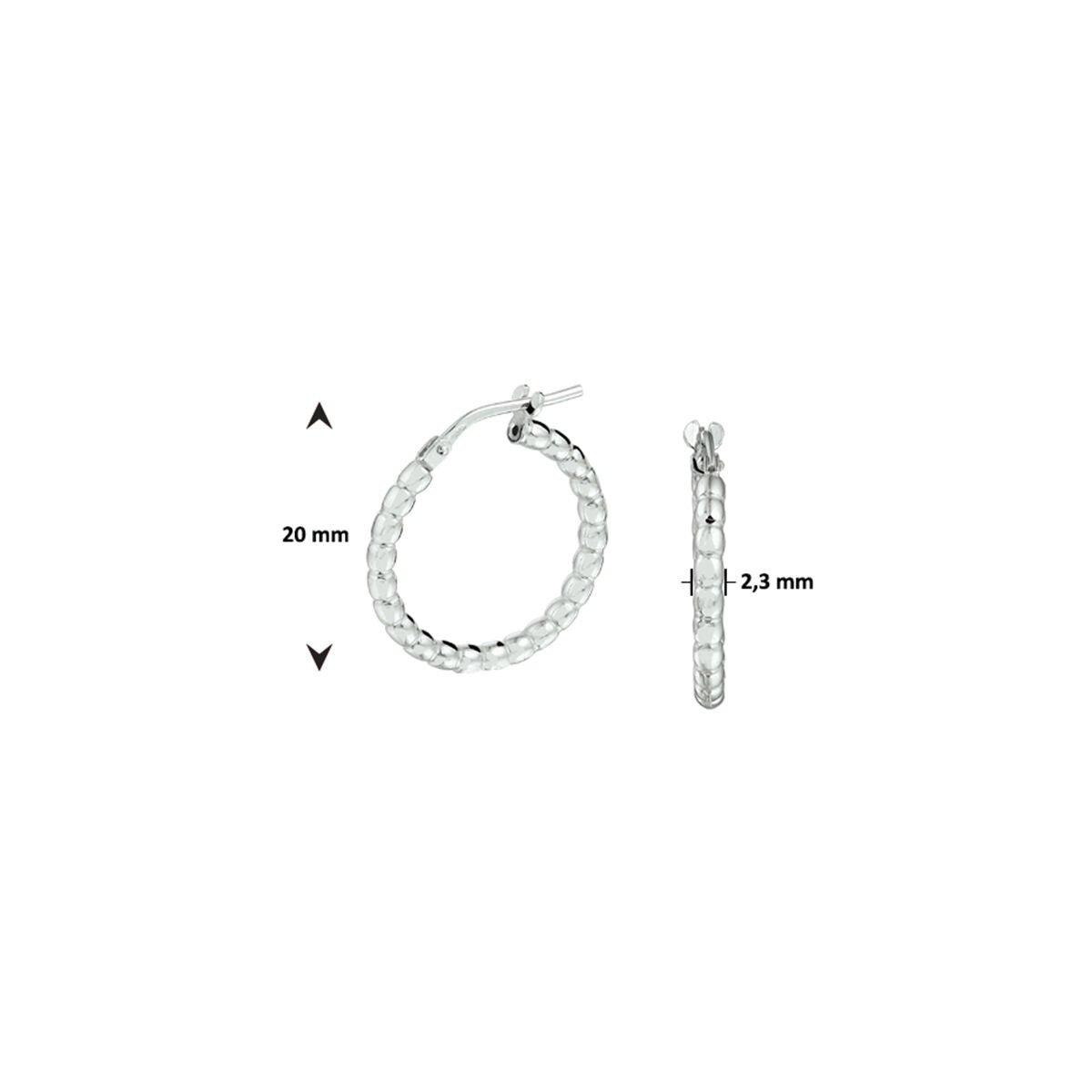 aros de plata rodiado