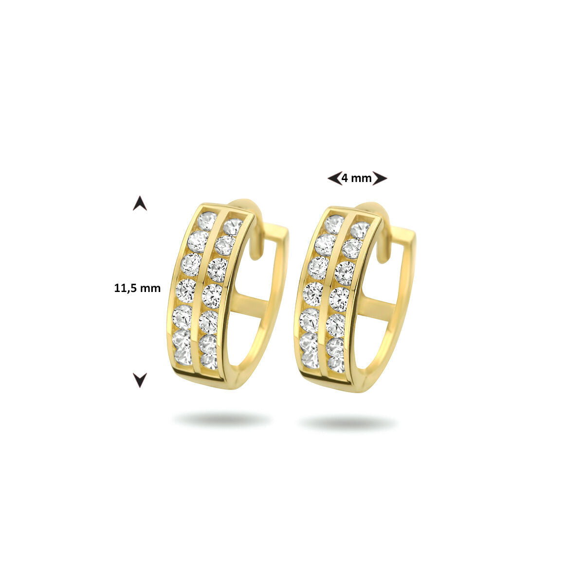 aros de circonita 11,5 mm 9 quilates