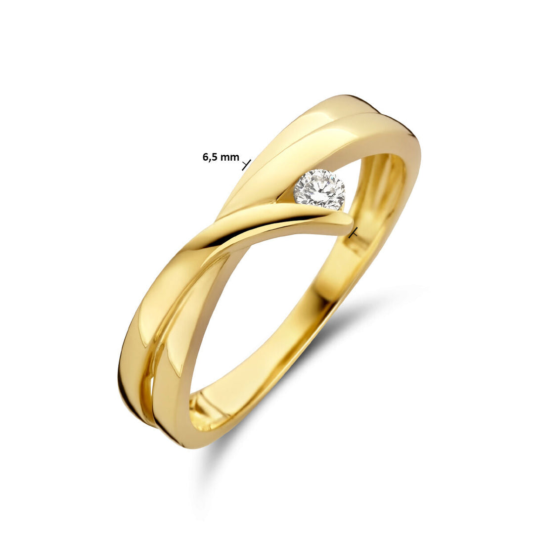 ring diamant 0.06ct h si 14K geelgoud