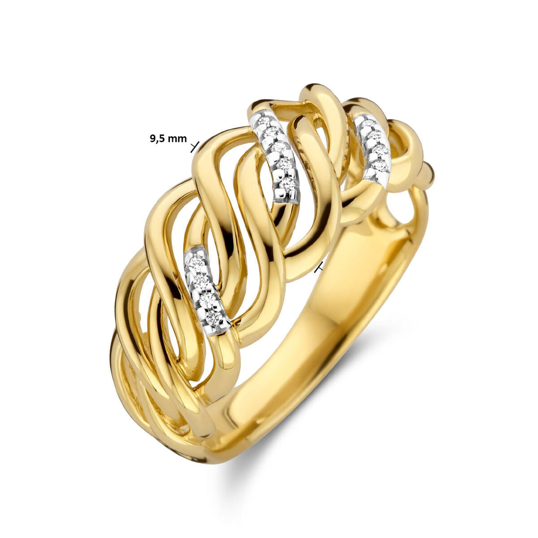 ring diamant 0.04ct h si 14K geelgoud