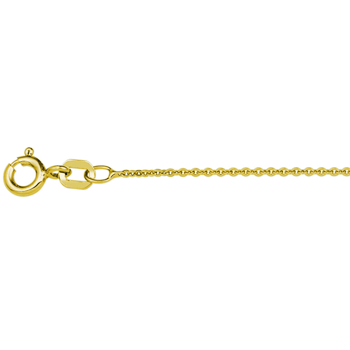 Collar de ancla plano de 1,1 mm en plata dorada de 3 micrones, con cierre de langosta.