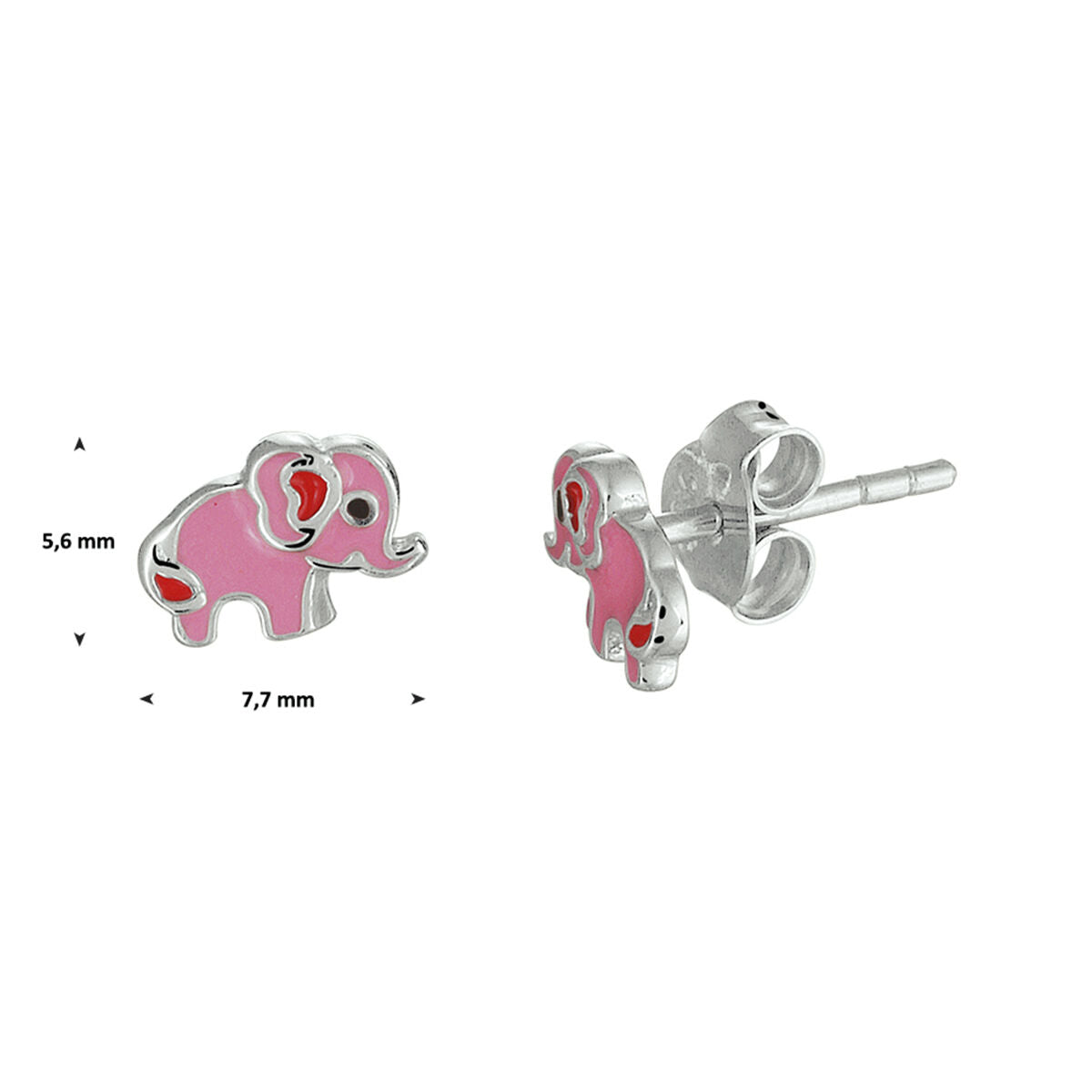 oorknoppen olifant zilver gerhodineerd