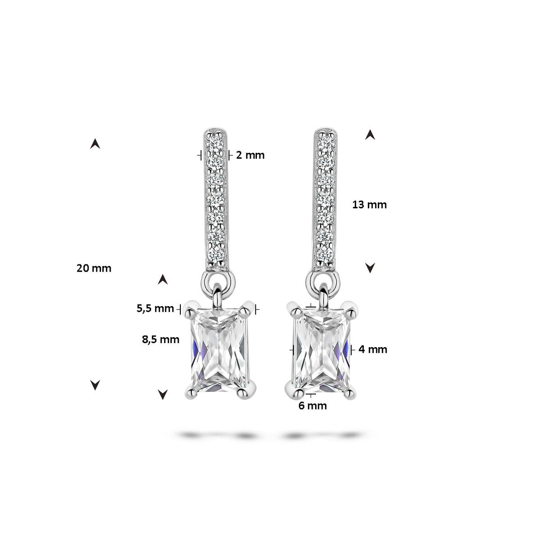oorhangers zirkonia zilver gerhodineerd