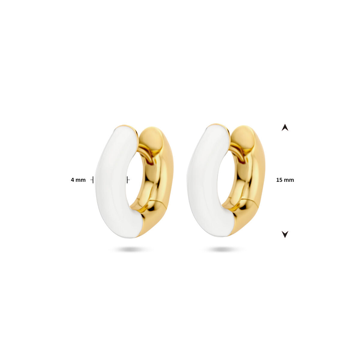 aros de esmalte blanco 4 mm 1 micrón plata chapado en oro amarillo