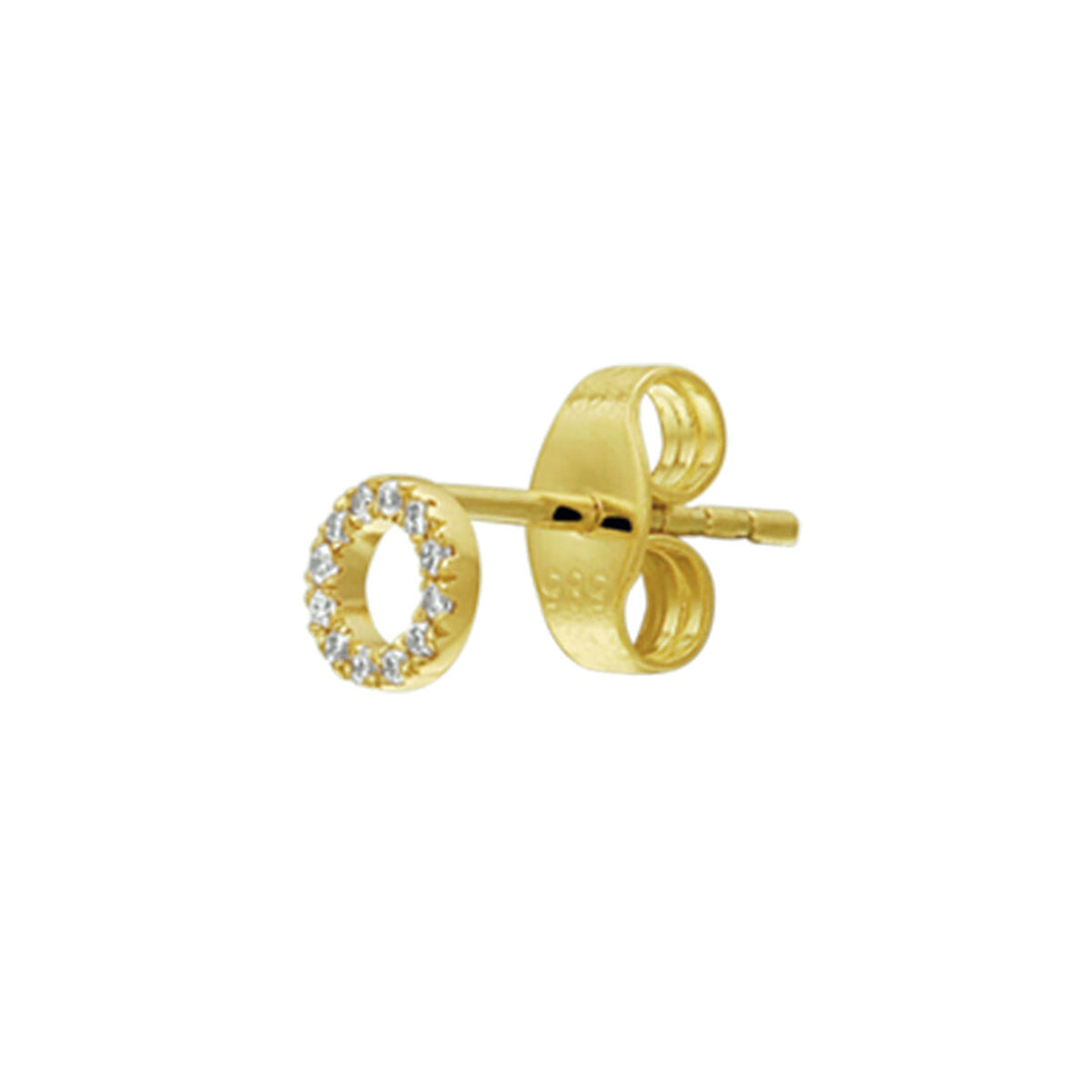 oorknop diamant 0.035ct h p1 per stuk 14K geelgoud