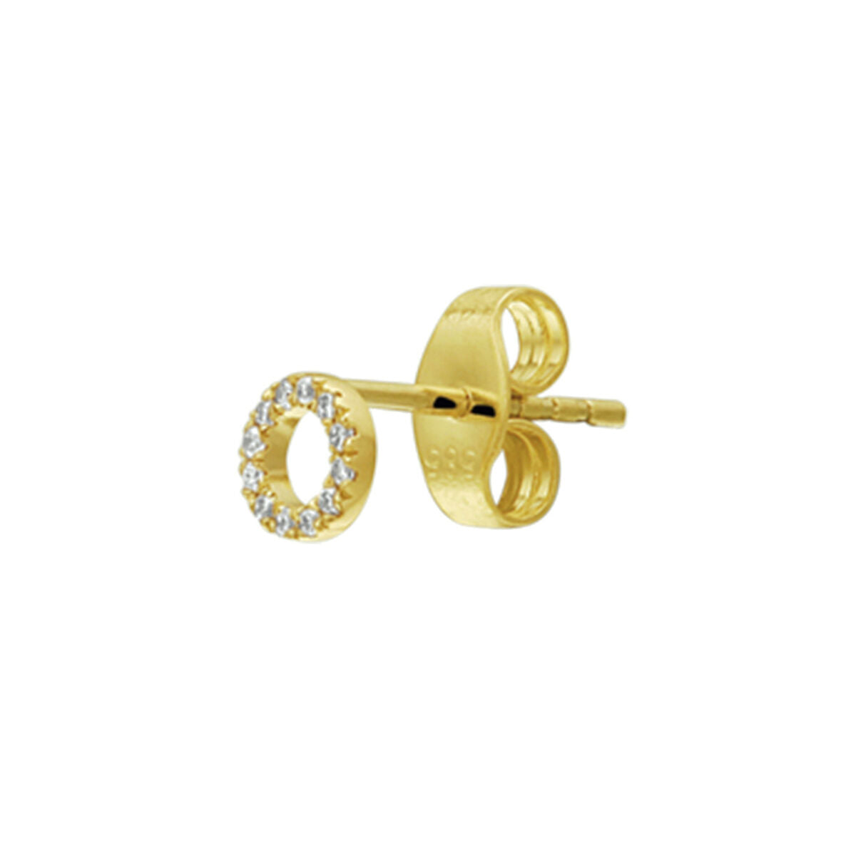 pendientes de botón diamante 0.035ct h p1 por pieza oro amarillo 14K