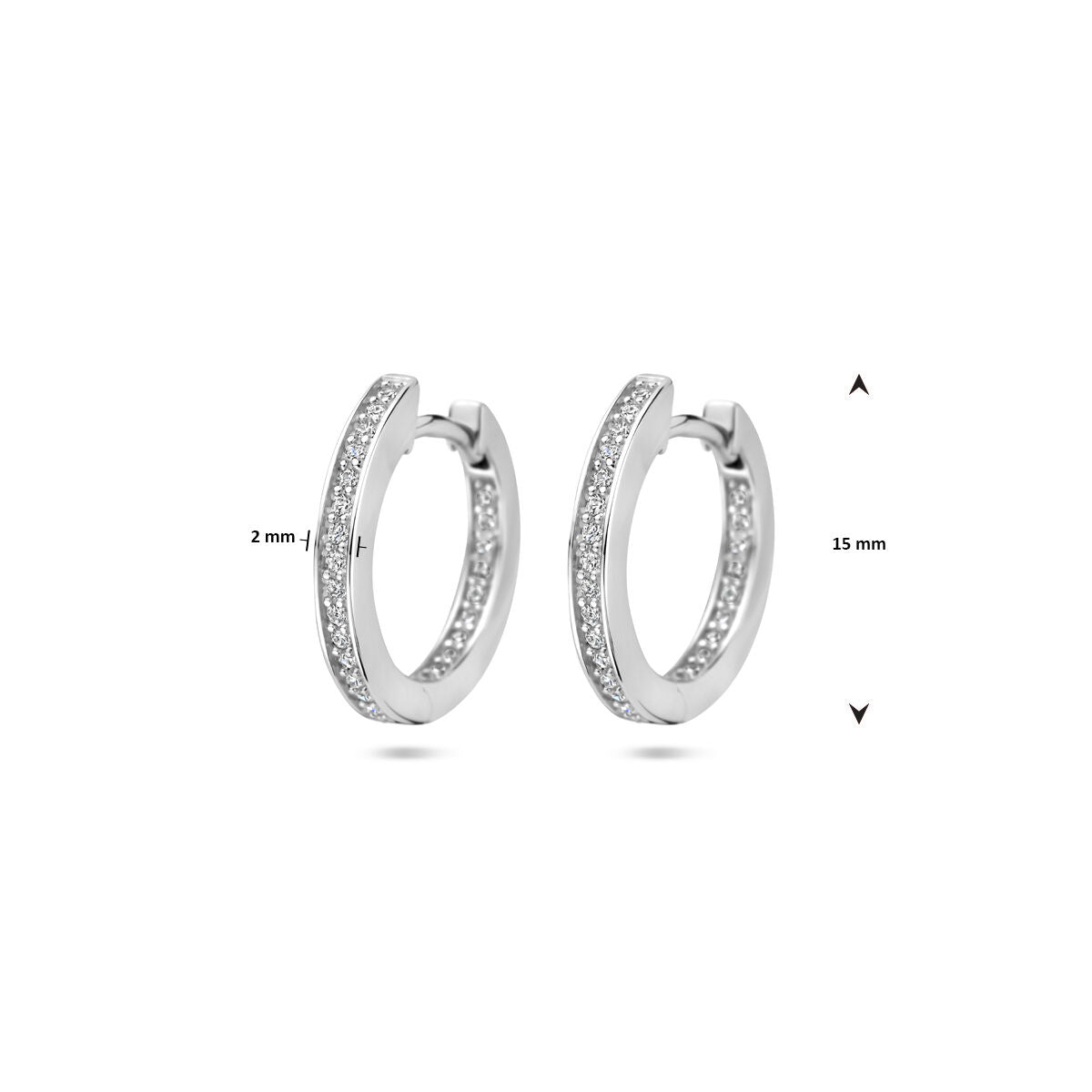 aros de zirconia 2 mm tubo de plata rodiada