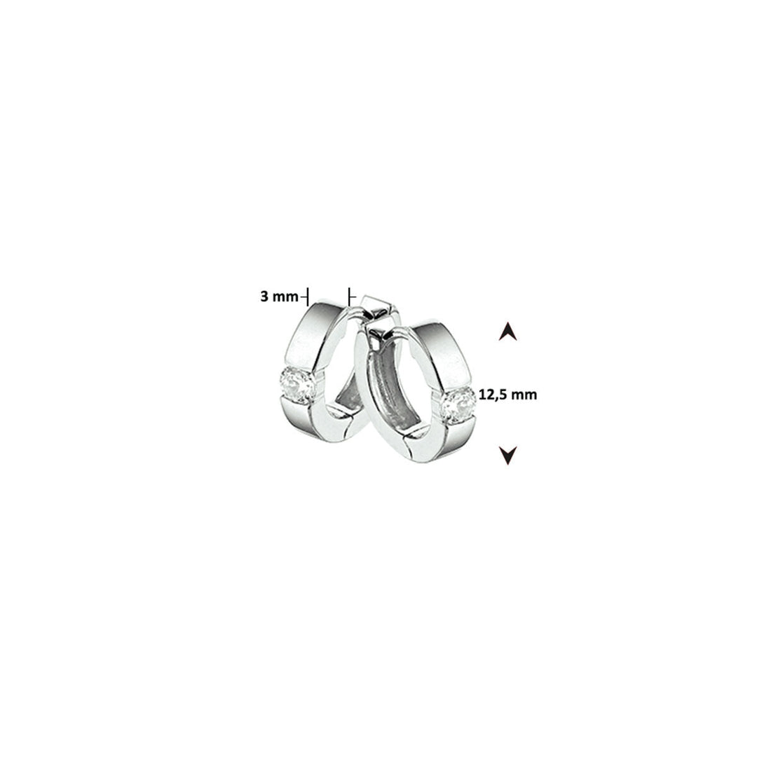 klapoorringen zirkonia zilver gerhodineerd