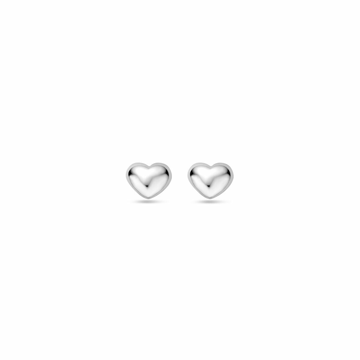 pendientes de botón corazón 3,5 mm plata rodiado