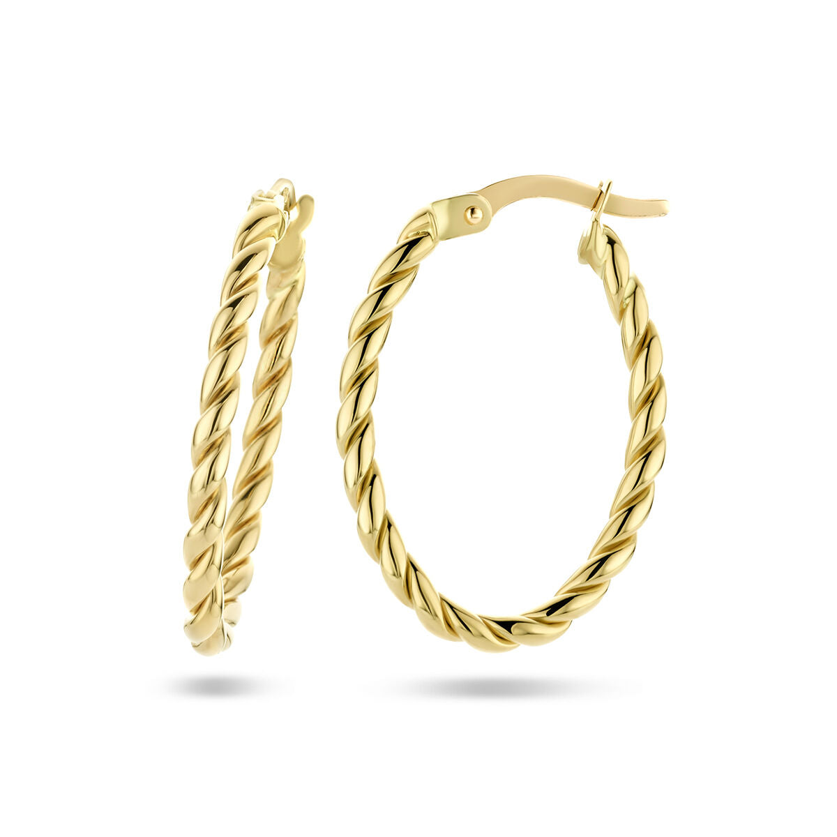 aros retorcidos en oro amarillo de 14K