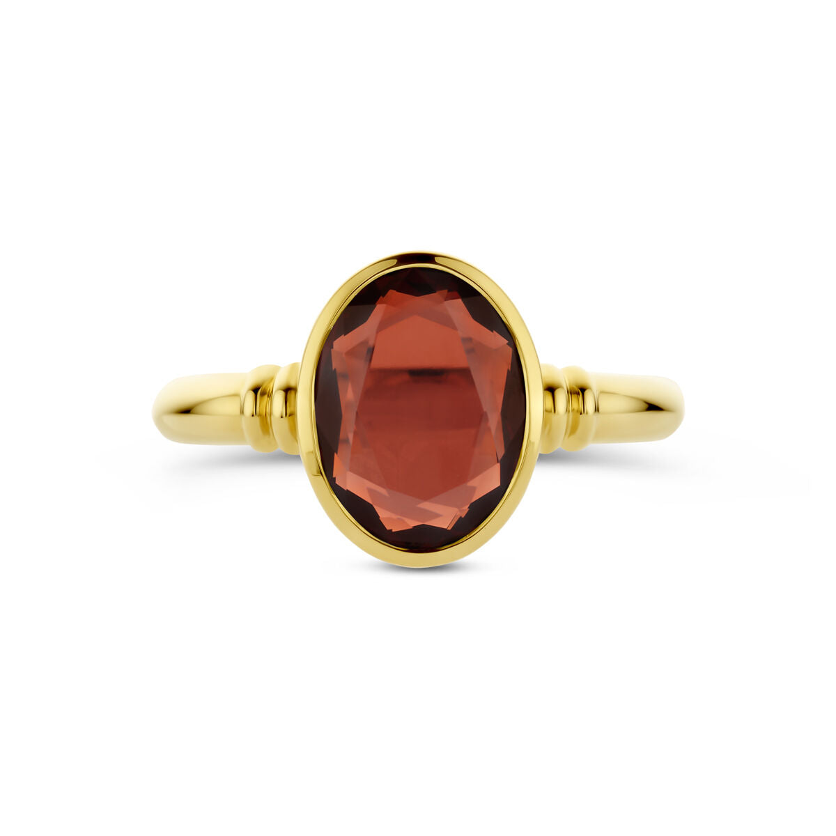 anillo granate 14K oro amarillo