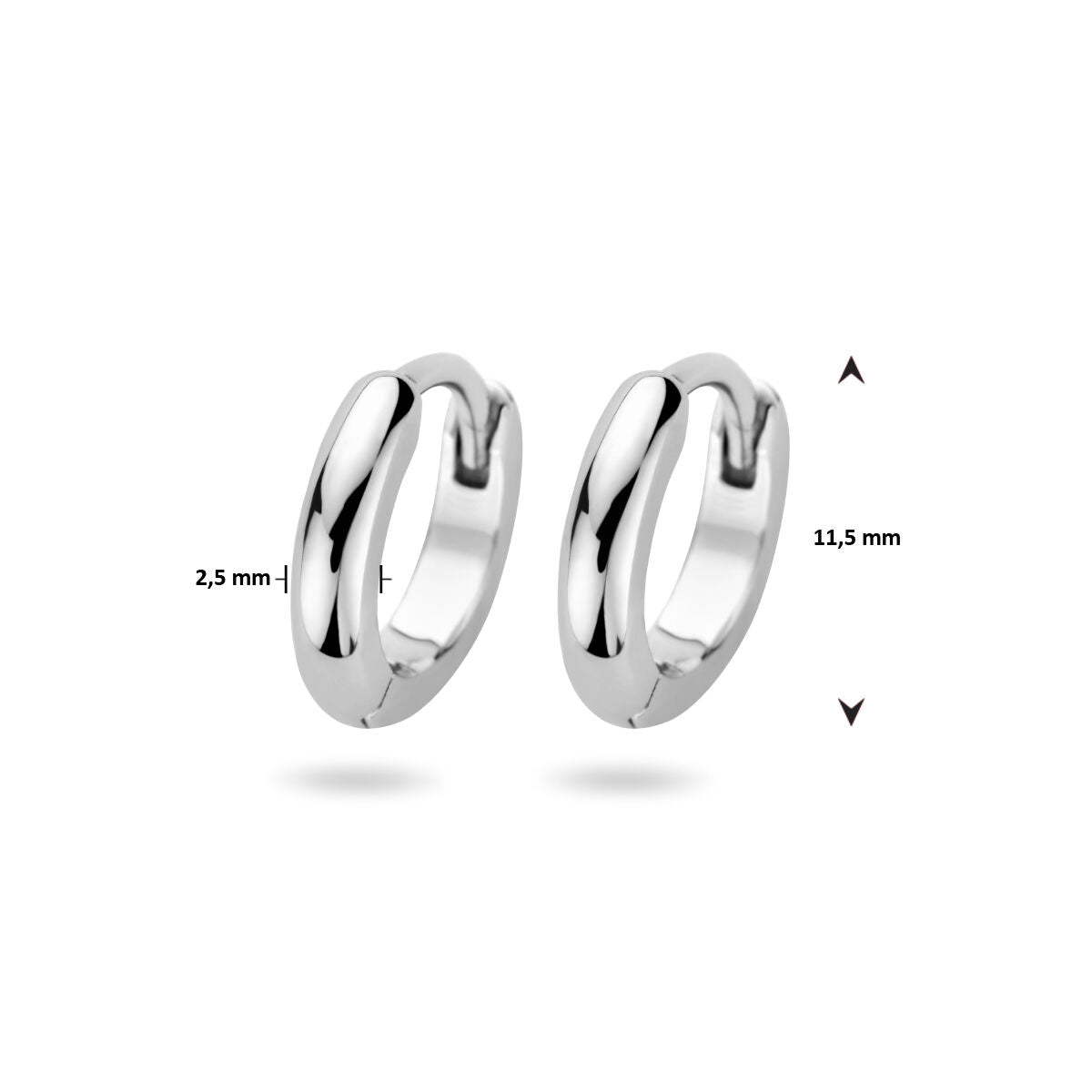 aros de plata rodiado