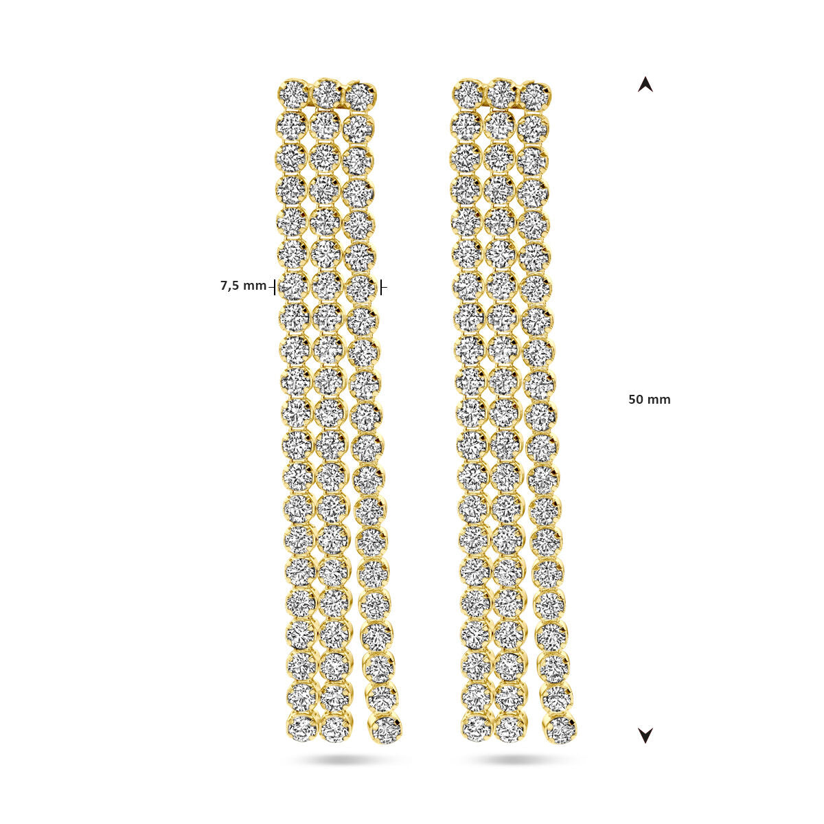 pendientes de zircón 1 micrón plata chapado en oro amarillo