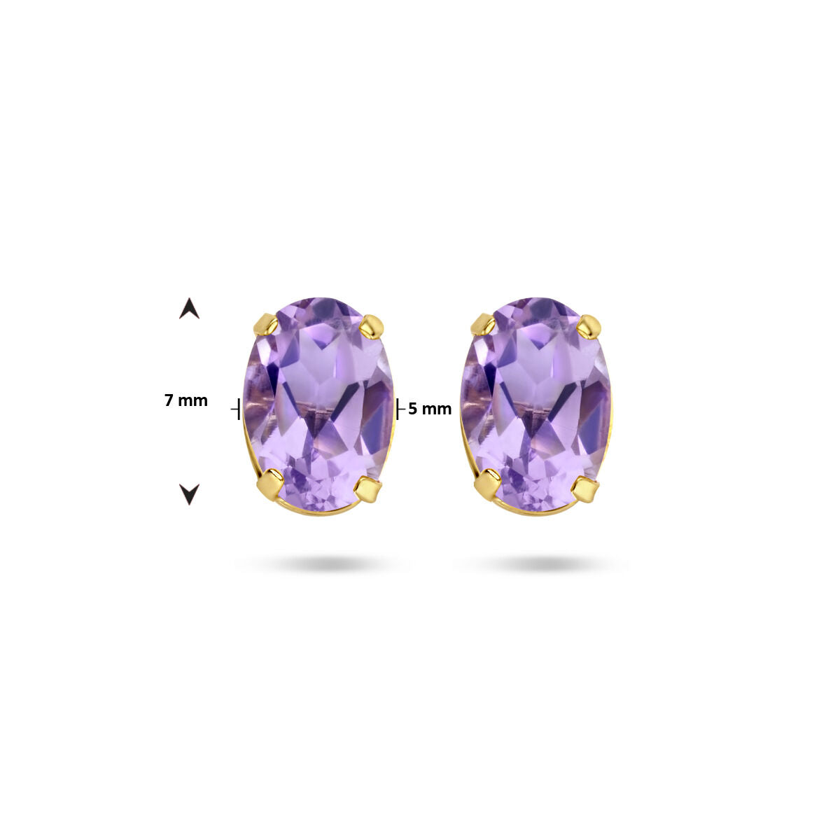 pendientes de botón amatista 14K oro amarillo