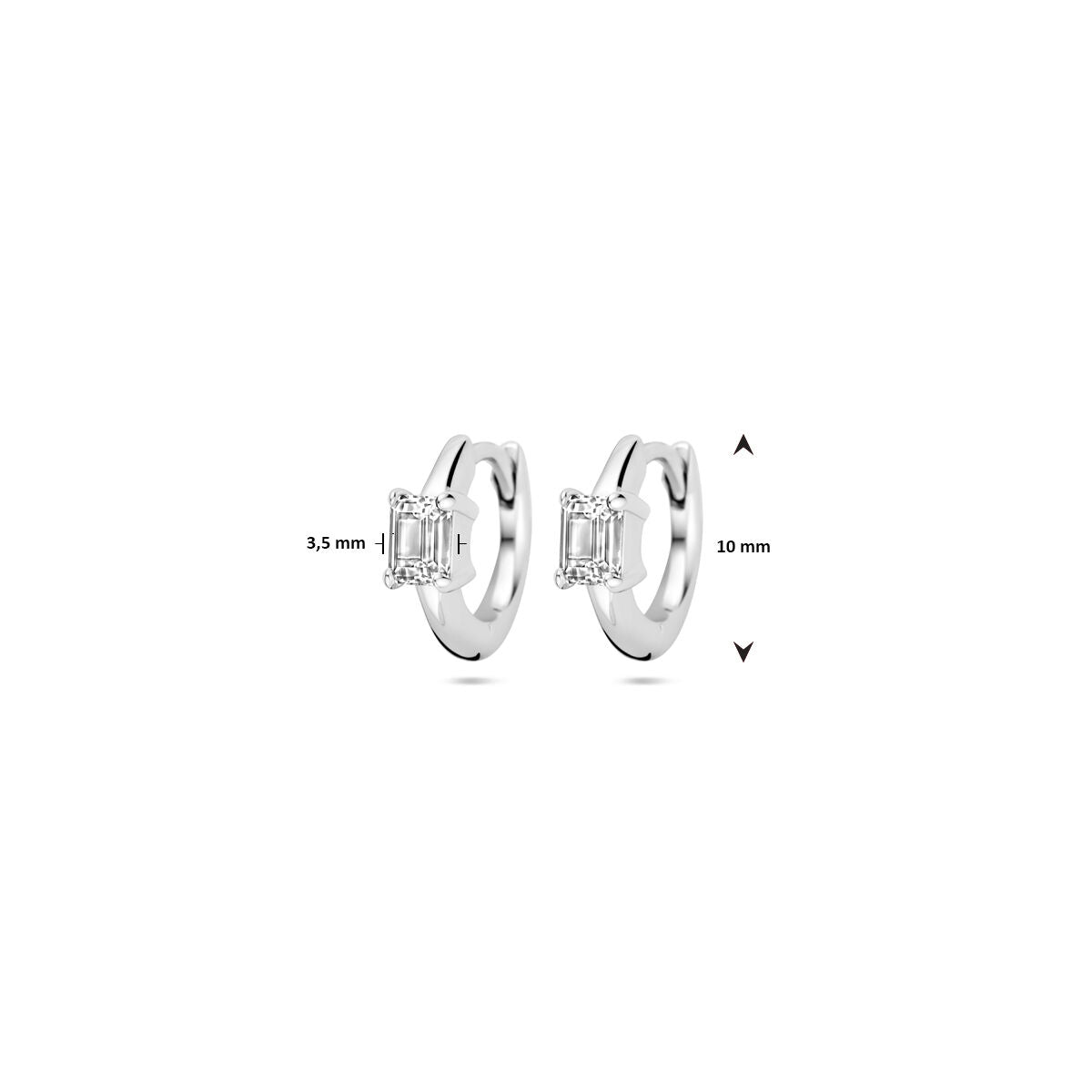 aros de circonita 10 mm plata rodiada
