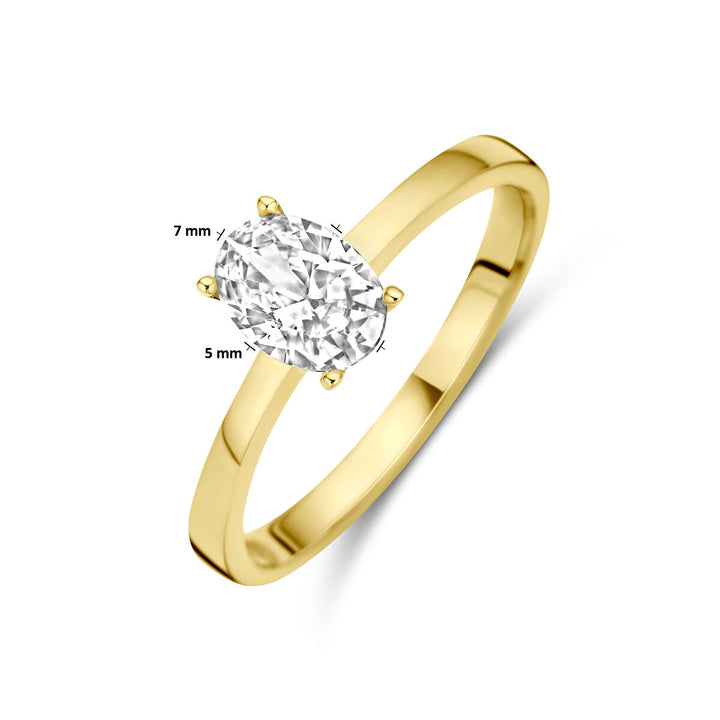 ring zirkonia 14K geelgoud