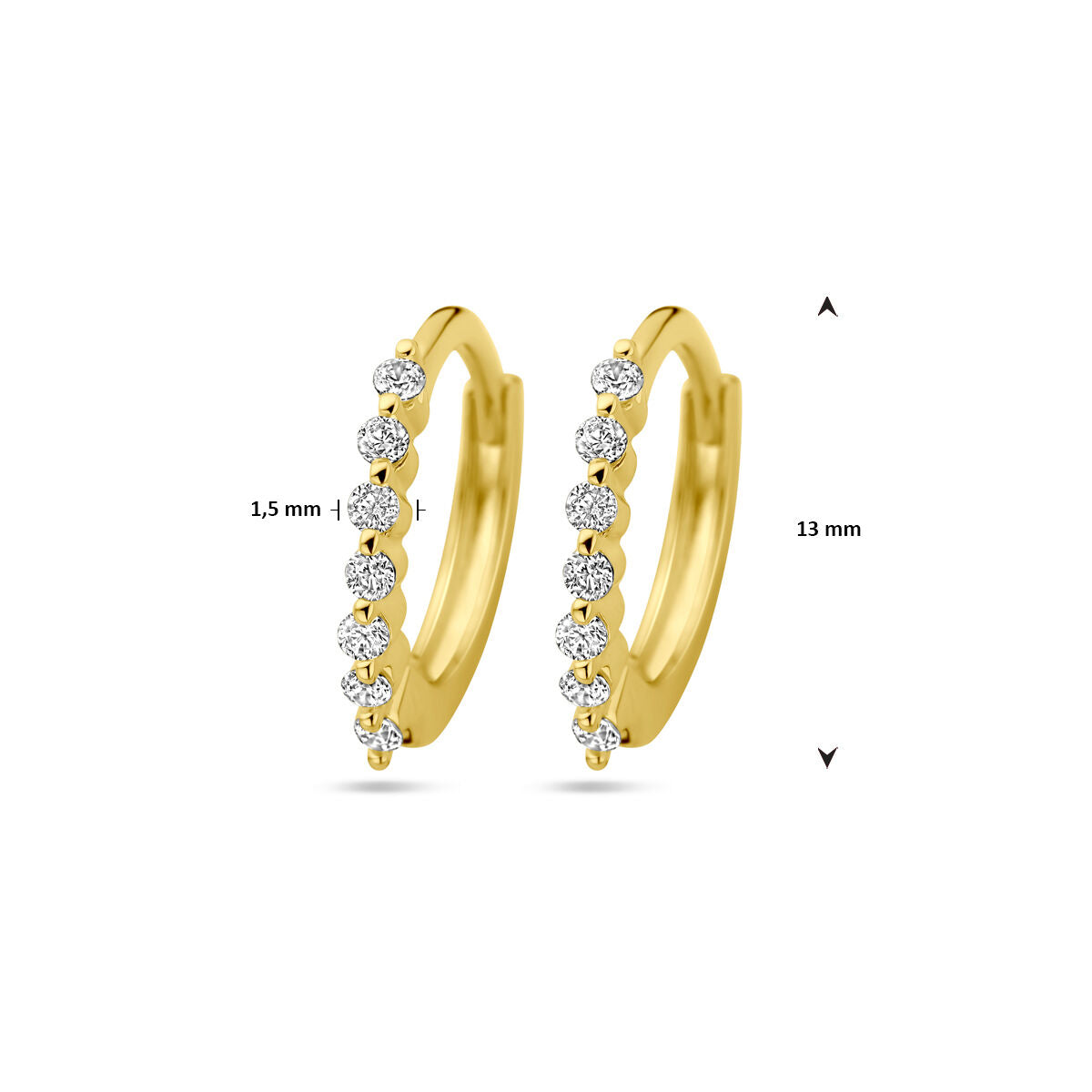 aros de zirconia 1 micrón plata chapado en oro amarillo