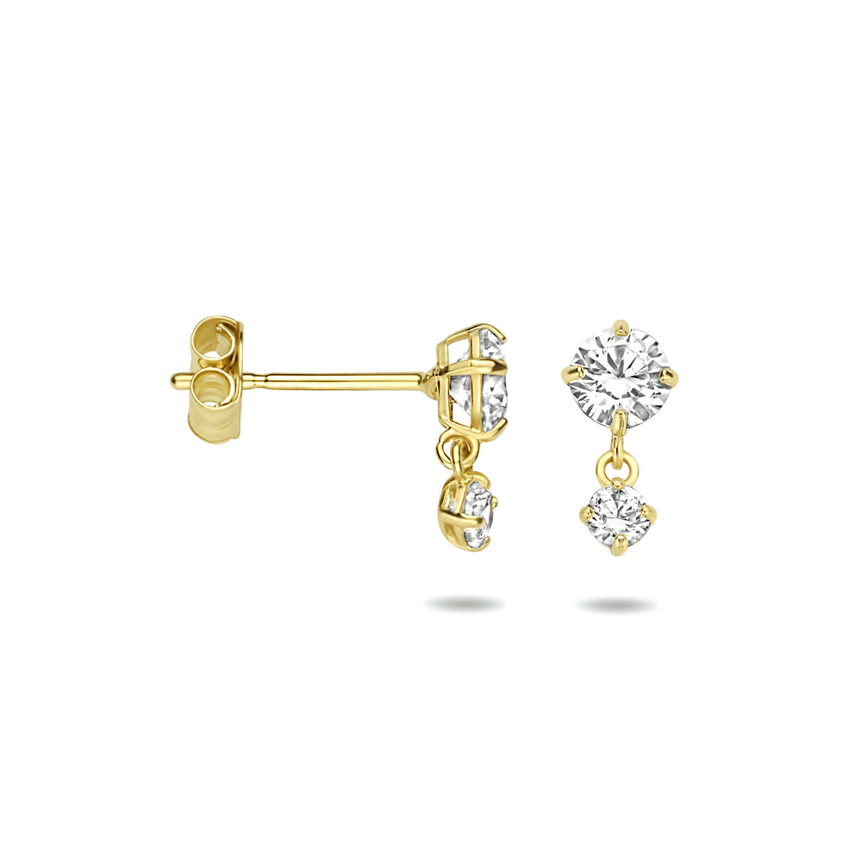 pendientes de zircón 14K oro amarillo