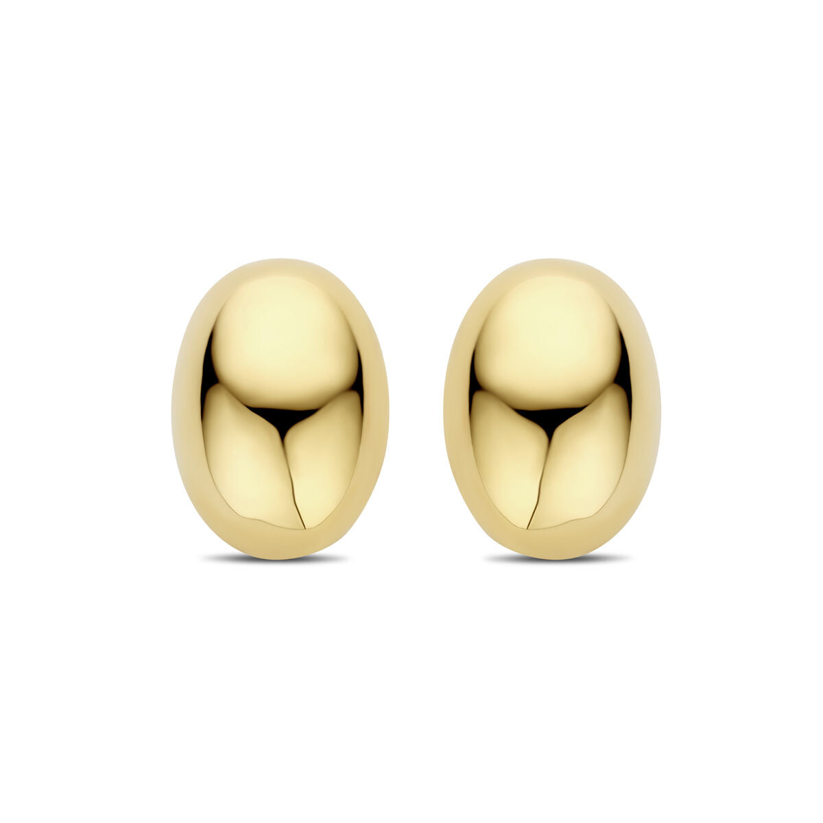 Pendientes de botón de 19 mm, en plata bañada en oro amarillo de 1 micrón.