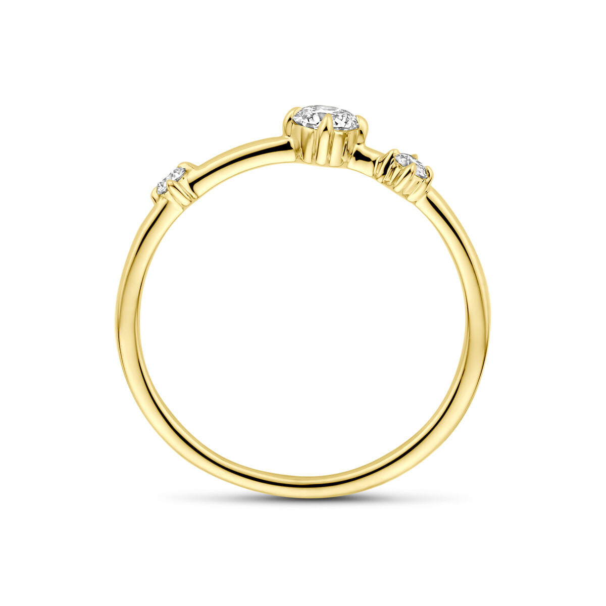 anillo diamante cultivado en laboratorio 0.25ct h si oro amarillo 14K