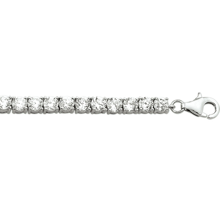 Pulsera de tenis con circonitas de 2,5 mm, longitud de 18 cm, con cierre de langosta.
