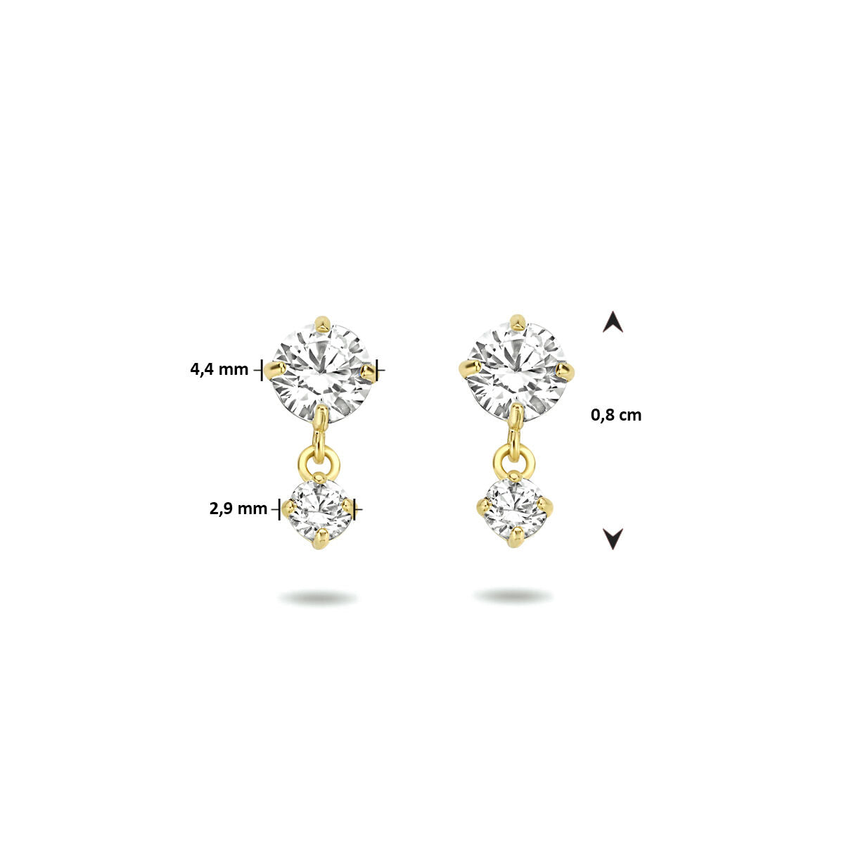 pendientes de zircón 14K oro amarillo