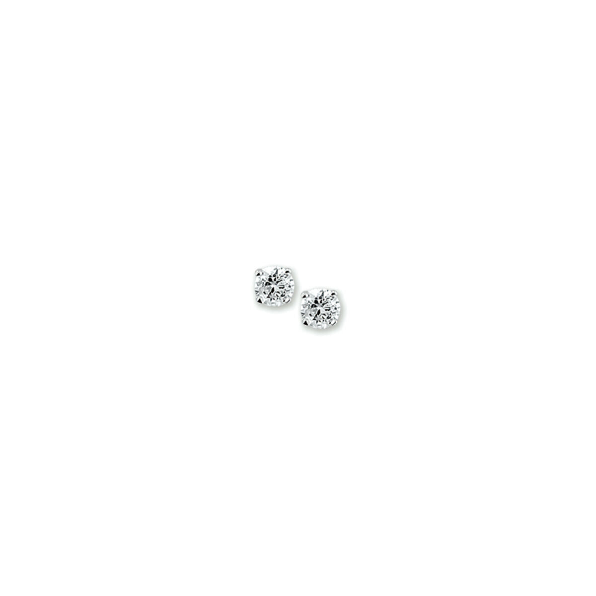 Pendientes de primera puesta con circonitas brillantes en forma redonda.
