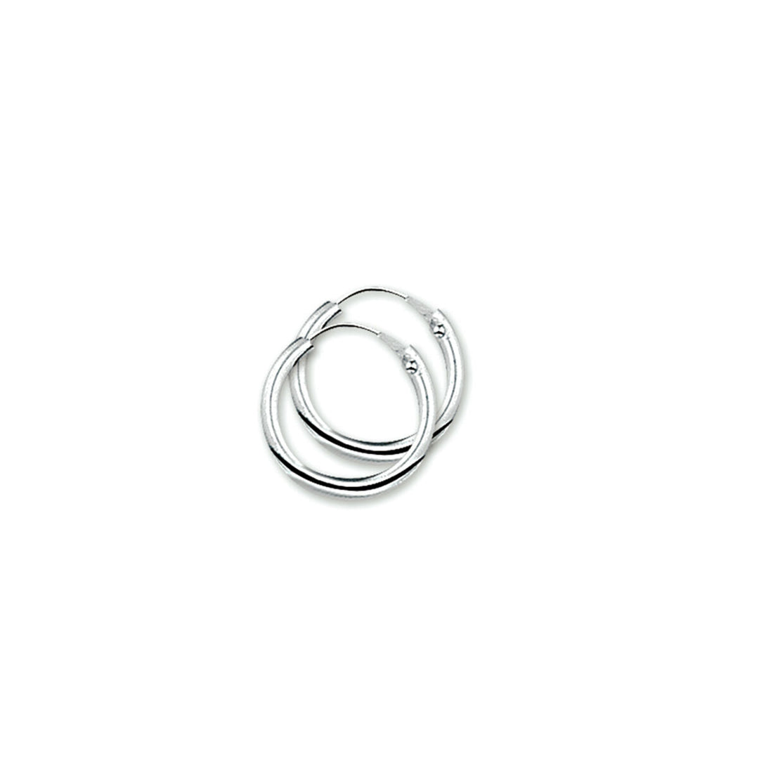 Aros de tubo redondo de 1,8 mm en plata.