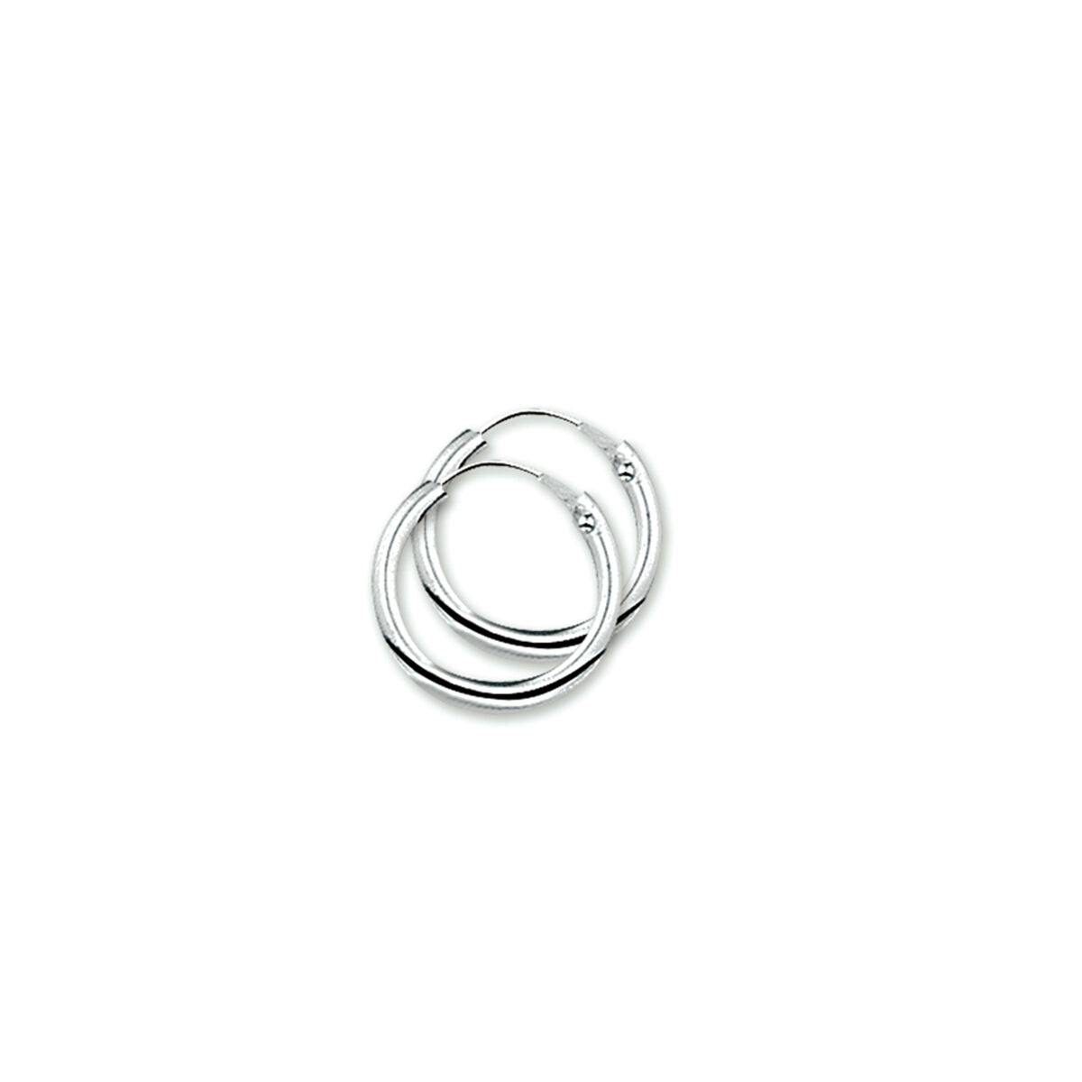 Aros de tubo redondo de 1,8 mm en plata.