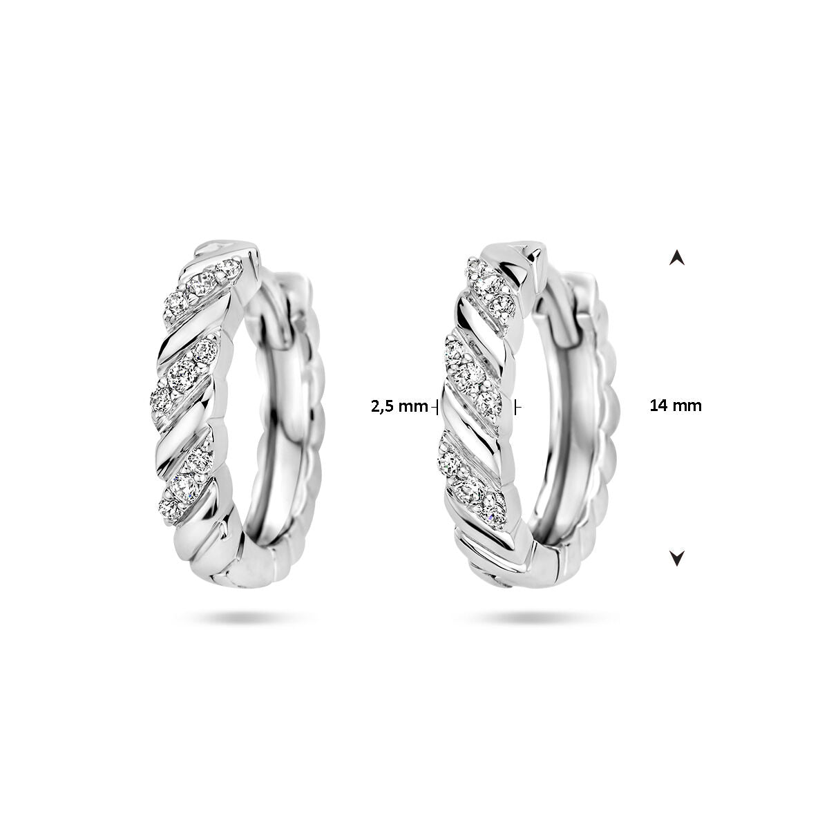 aros de circonita plata rodiado