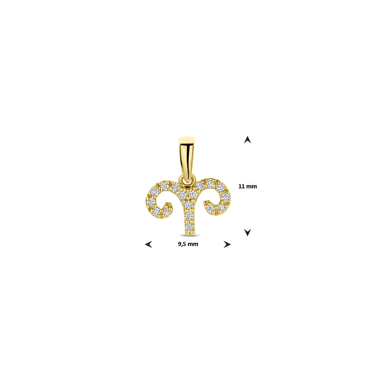 colgante estrella zodiacal diamante h si 14K oro amarillo